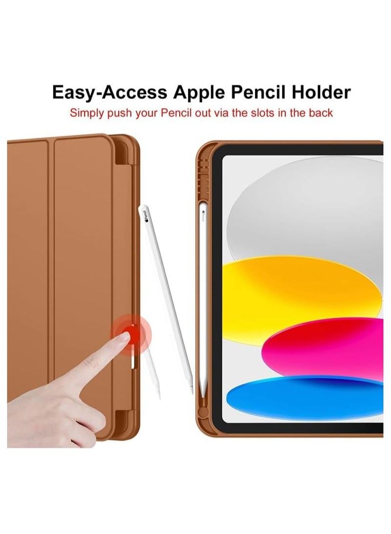 جراب لجهاز iPad (A16) الجيل الحادي عشر 11 بوصة 2025، جراب لجهاز iPad الجيل العاشر 2022 10.9 بوصة مع حامل قلم، غطاء خلفي ناعم من مادة TPU، غطاء حماية ذكي ثلاثي الطيات، خاصية التشغيل/الإيقاف التلقائي - Image 3